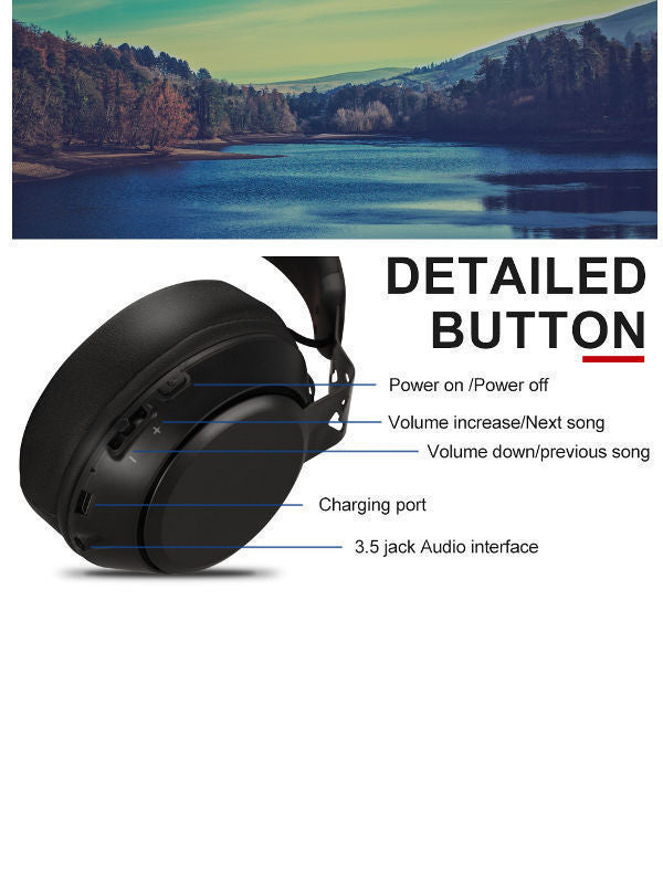 MTL1 BT - 1000mAh Bluetooth headphone BK,type C Charging cable,3.5mm audio cable