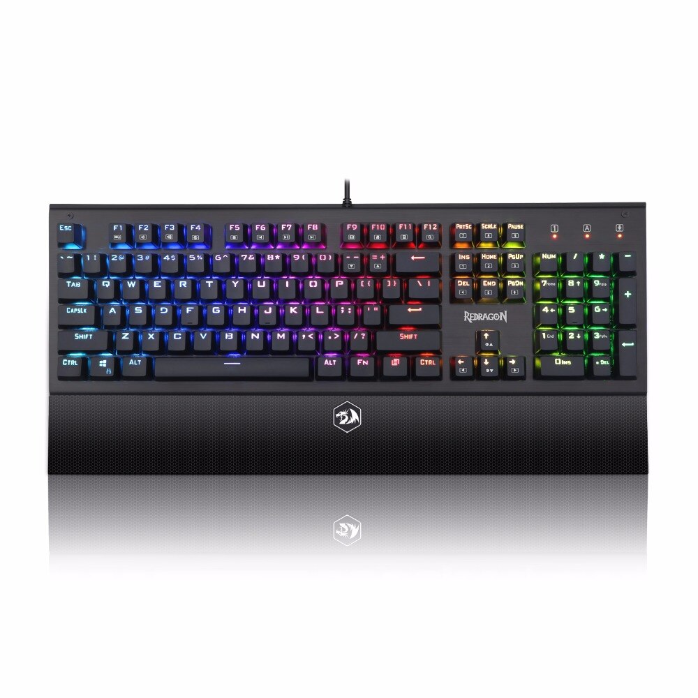 Redragon ARYAMAN K569RGB Backlit Game console keyboard 104-key mechanical keyboard with wrist rest blue switch
