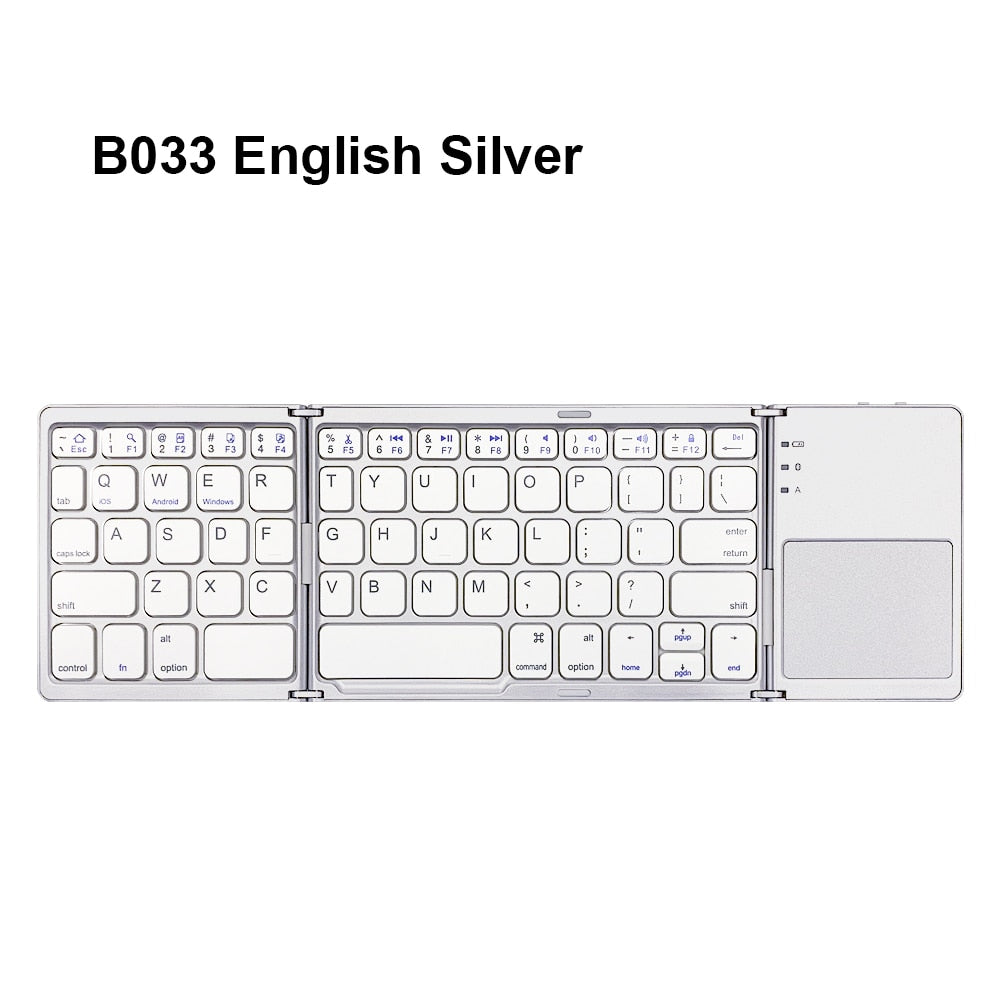 B033 Mini folding keyboard Bluetooth Foldable Wireless Keypad with Touchpad for Windows,Android,ios Tablet ipad Phone