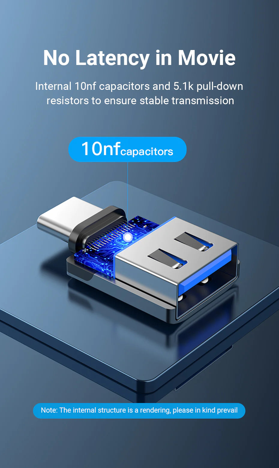 USB-C Male to USB 3.0 Female OTG Adapter Gray Aluminum Alloy Type