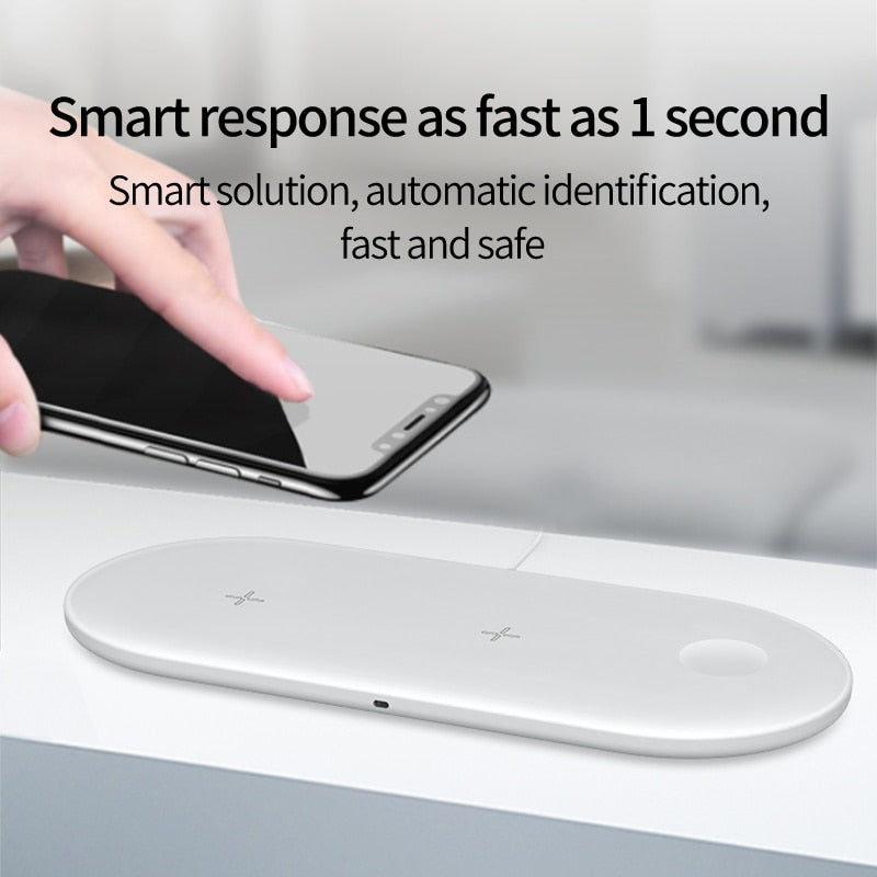 15W Fast Wireless Charger Standion 3 In 1 Qi Charging Dock For iPhone 12 11 Pro XS MAX XR X 8 Apple Watch SE 6 5 4 3 AirPods Pro