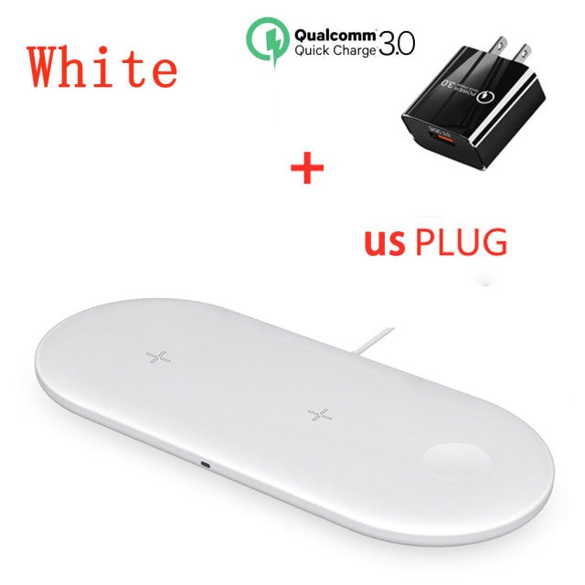 15W Fast Wireless Charger Standion 3 In 1 Qi Charging Dock For iPhone 12 11 Pro XS MAX XR X 8 Apple Watch SE 6 5 4 3 AirPods Pro