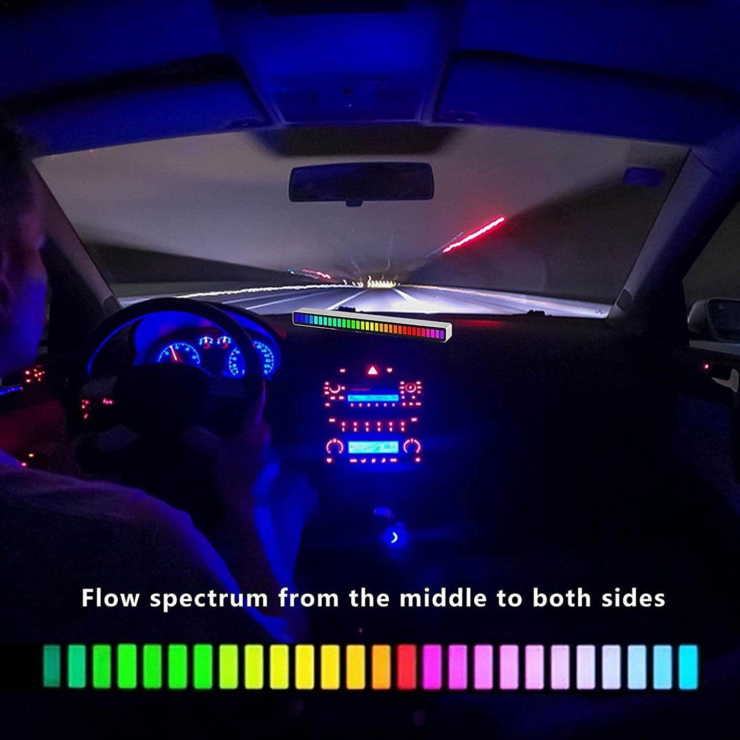 RGB Sound control LED light app control pickup voice activated