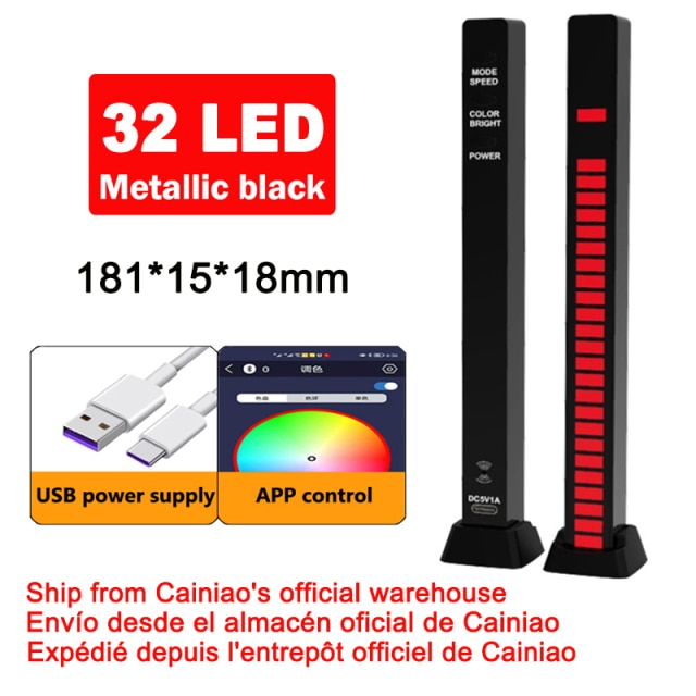 RGB Sound control LED light app control pickup voice activated