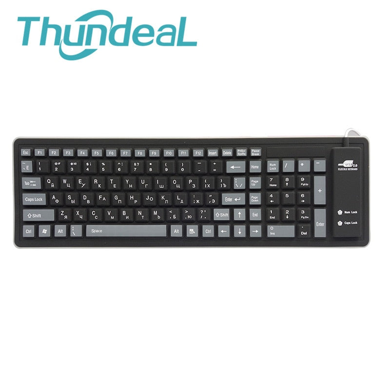103keys Russian Keyboard Letters Silicon Teclado Layout USB Interface Russian Keyboard Flexible Teclado PC Desktop Laptop Wired