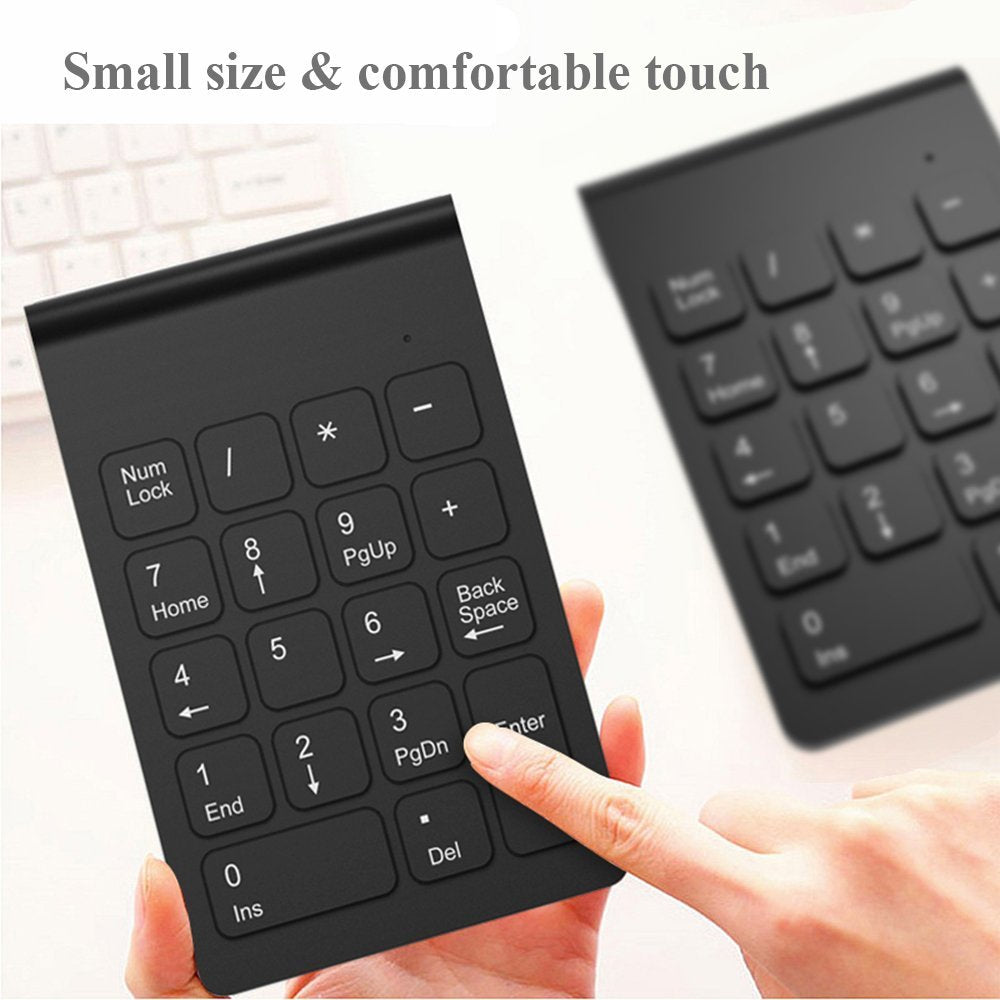 AVATTO Small-size 2.4GHz Wireless Numeric Keypad Numpad 18 Keys Digital Keyboard for Accounting Teller Laptop Notebook Tablets