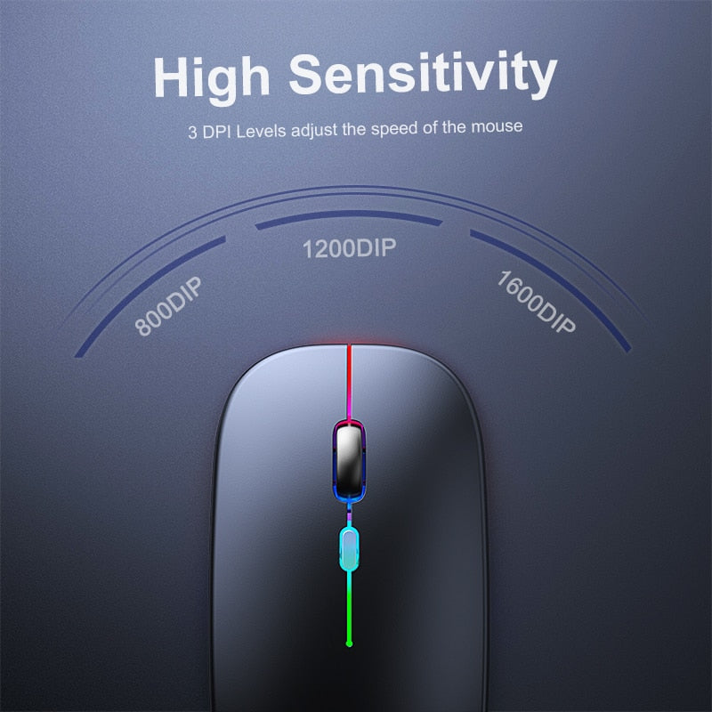 Wireless Mouse RGB Bluetooth Computer Mouse Gaming Silent Rechargeable Ergonomic Mause With LED Backlit USB Mice For PC Laptop