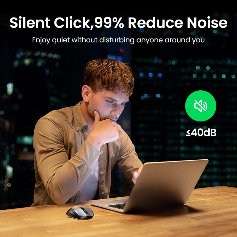 UGREEN Mouse Wireless Ergonomic Mouse 4000 DPI Silent 6 Buttons For MacBook Tablet Laptop Mute Mice Quiet 2.4G Mouse