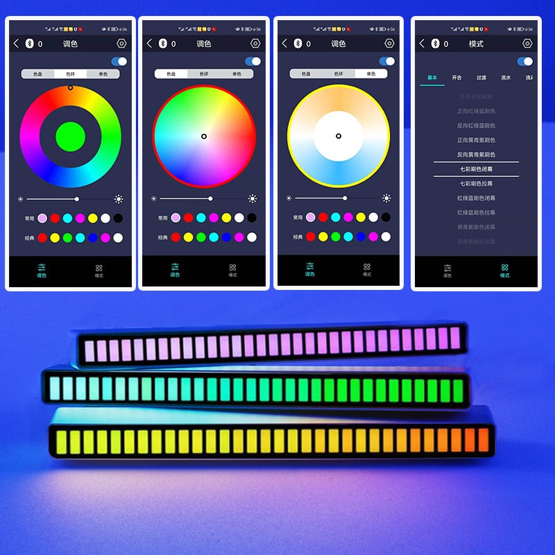RGB Sound control LED light app control pickup voice activated