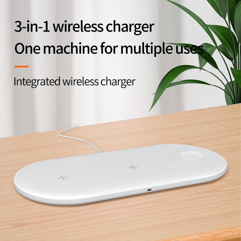 15W Fast Wireless Charger Standion 3 In 1 Qi Charging Dock For iPhone 12 11 Pro XS MAX XR X 8 Apple Watch SE 6 5 4 3 AirPods Pro