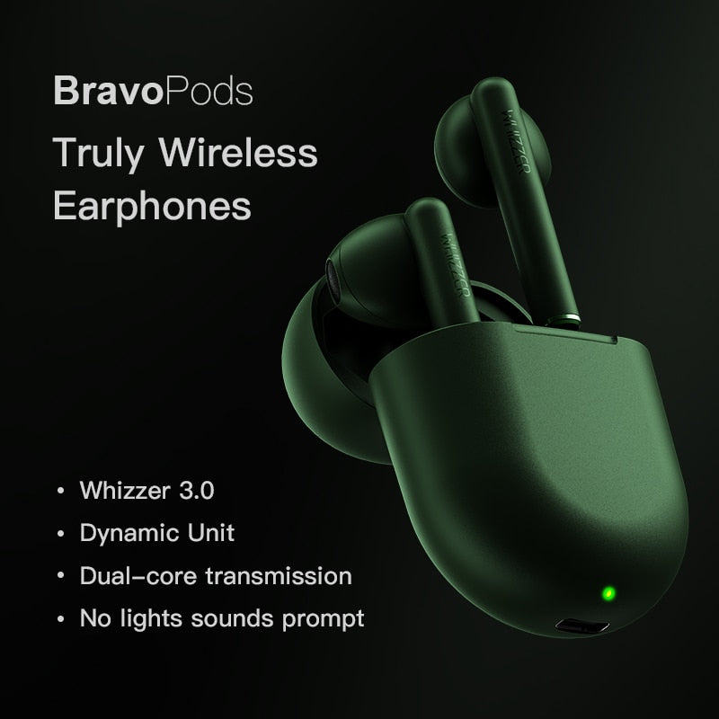 Original Whizzer B7 TWS Headphones BravoPods Wireless earphone Voice control Bluetooth 5.0 Noise reduction Tap Control