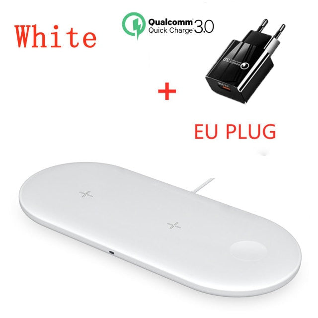 15W Fast Wireless Charger Standion 3 In 1 Qi Charging Dock For iPhone 12 11 Pro XS MAX XR X 8 Apple Watch SE 6 5 4 3 AirPods Pro