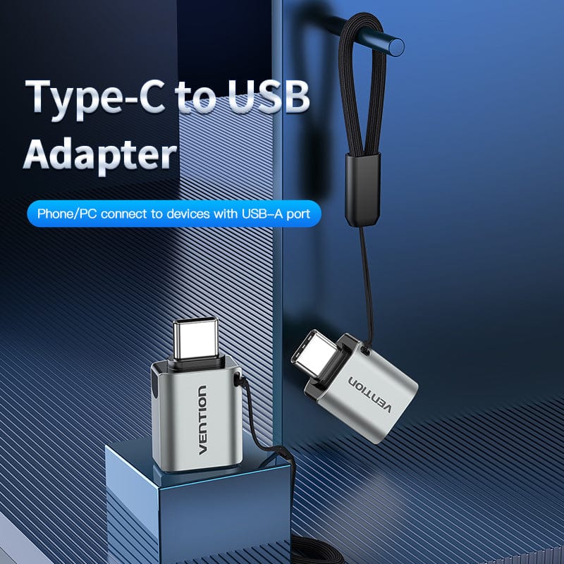 USB-C Male to USB 3.0 Female OTG Adapter Gray Aluminum Alloy Type