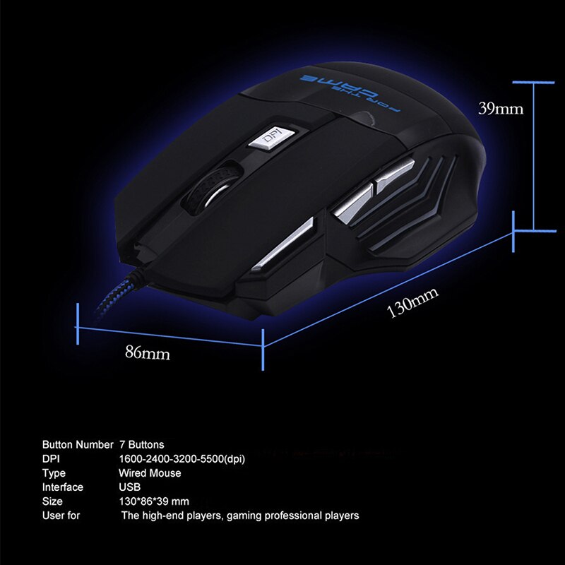 H7 Wired Mouse 7 Buttons